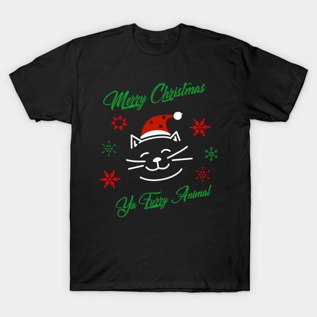 Funny Merry Christmas Ya Furry Animal T-Shirt by TriHarder12